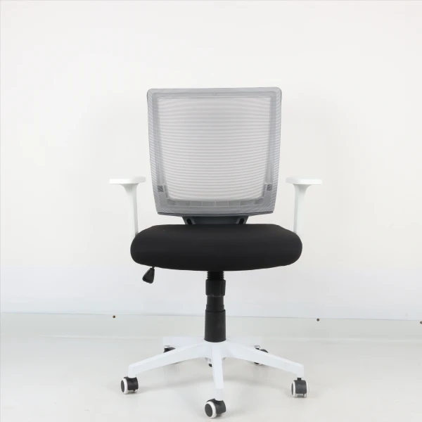 White Square Mesh Back Chair